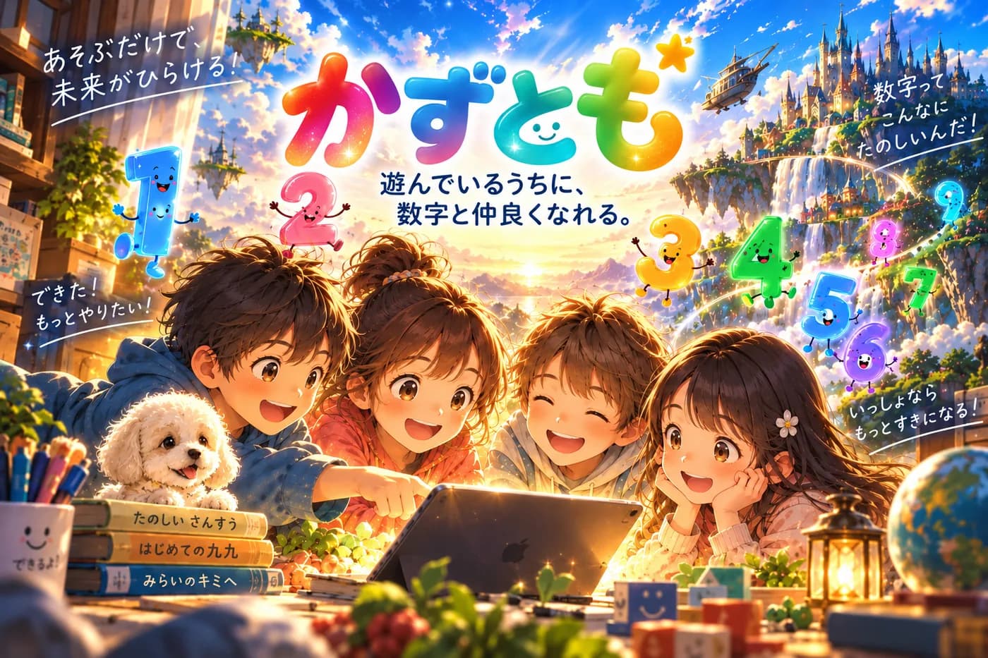 かずとも — 遊んでるうちに、数字と仲良くなれる。